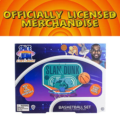 Paladone Looney Tunes Space Jam Over the Door Mini Basketball Hoop Indoor Sports Toys for Boys and Girls, Office, Dorm, and Teen Boy Room Accessories
