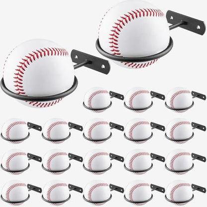 20Pack Baseball Holder,Bulk Baseball Wall Mount Holders Softball Display Memorabilia Holder Heavy Duty Sports Wall Mount Rack for Display Storage,Black - size: 20Pack