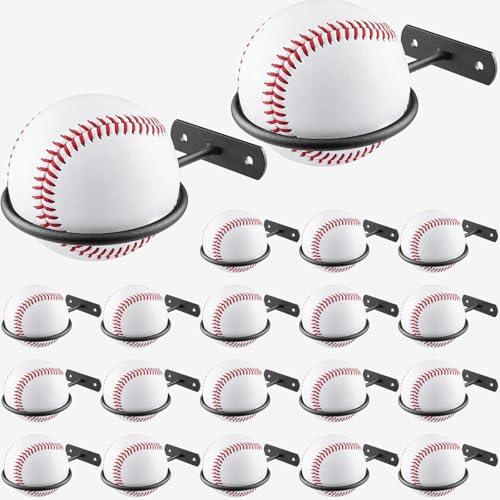 20Pack Baseball Holder,Bulk Baseball Wall Mount Holders Softball Display Memorabilia Holder Heavy Duty Sports Wall Mount Rack for Display Storage,Black - size: 20Pack