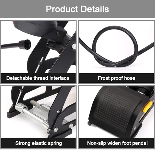 Double Cylinder Barrel Bike Foot Pump,160PSI Aluminum Body Floor Air Pump with Precisional Accurate Pressure Gauge Smart Valve Head for Presta Schrader & Deutschland Valve Bicycle Tire Pumps