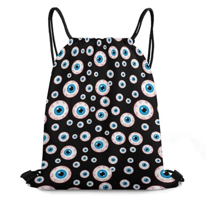 Beam Bag Large Capacity Drawstring Backpack for Volleyball Baseball Sports Workout Gear Travel Men Women, Trippy Eyeballs Pattern Bags - color: Picture (374)