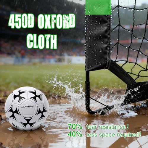 Pro-Grade Kids Backyard Soccer Goal, Tear-Resistant 5-Layer Polyester Soccer Net & 10mm Poles for Maximum Durability, 4x3ft/6x4ft/7x5ft, Pop Up Portable Soccer Training Equipment Set with Size 4 Ball - size: 4 ft x 3ft, style: Green Black