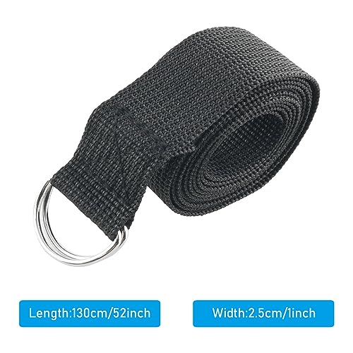 2PCS Black Flag Football Belts Web Football Belt Long Belt D Ring Belts for Men Women Young Boys Kids Girls Football Flag