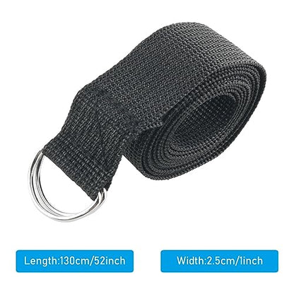 2PCS Black Flag Football Belts Web Football Belt Long Belt D Ring Belts for Men Women Young Boys Kids Girls Football Flag