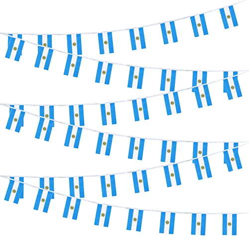 Argentina Argentine Small Mini String Banner Flags Miniature Argentina Banners for Grand Opening, Grand Opening Sports Celebration Decorations (50 Feet 38 Flags) - color: Argentina