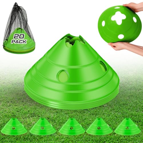 Jumbo Disc Cones Jumbo Soccer Cones with Mesh Bag Giant Large Agility for Soccer Training Adult Sports - color: Green