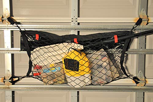 Garage Door Storage Net- Truck Accessories - Truck Bed Organizer- Toy/Sports/Fishing/Equipment Storage- Cargo Netting Hidden Storage
