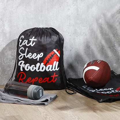 Windyun 16 Pcs Ball Drawstring Backpack Bulk Lightweight Draw String Bags Cinch Bags Drawstring Cinch Sack Tote(Football) - style: Football