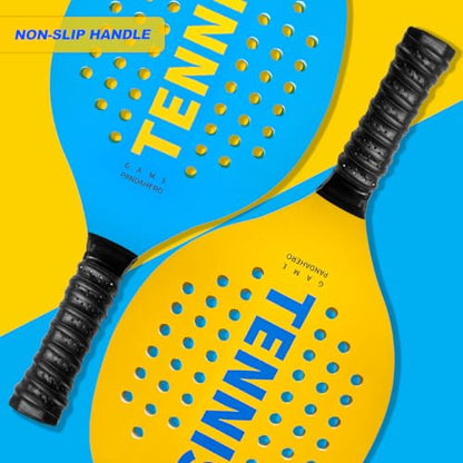 Pandahero Tennis Racket Set for Outdoor Play, 4 Paddles, 8 Balls, Beach & Lawn Game, Adults Family Fun