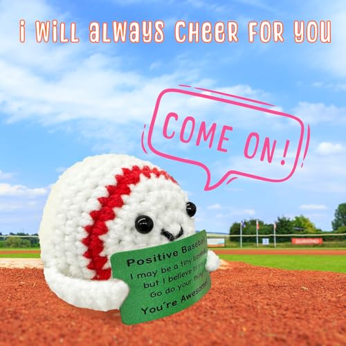 Funny Crochet Mini Baseball Gift for Baseball Lovers,Birthday Gifts for Men Women Baseballs Players Emotional Support Crochet - color: Baseball