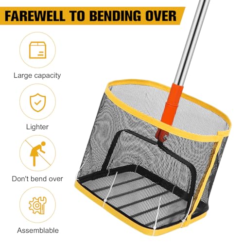 POPETPOP Pingpong Ball Picker Table Tennis Ball Picker Collector Pingpong Ball Retrieval Tool Telescoping Table Tennis Ball Pickup Net for and Storage