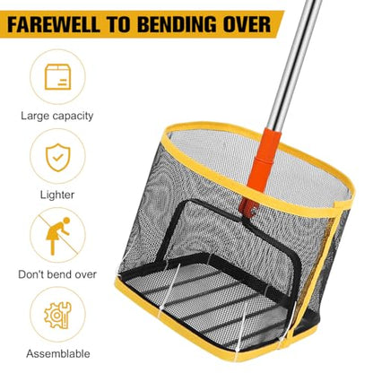 POPETPOP Pingpong Ball Picker Table Tennis Ball Picker Collector Pingpong Ball Retrieval Tool Telescoping Table Tennis Ball Pickup Net for and Storage