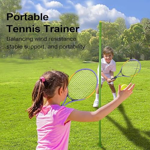 Tennis Trainer, Solo Practice Set, Portable Swing Aid, Self Training Equipment 5.28 Feet for Match Preparation, Hitting Feedback, and Leisure Court Games Players, Athletes, Beginners Anytime Anywhere