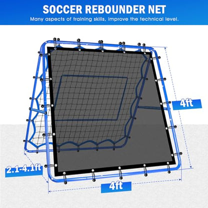 Volleyball Baseball Rebounder Net, Softball Rebounder Pitchback Net Quick Adjustments, Quick Adjustments Lacrosse Bounce Back Practice Equipment, Ideal for Outdoor Indoor and Backyard Training