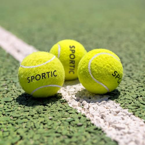 SPORTIC Tennis Balls, Duty Felt Pressurized Tennis Ball with Mesh Bag for 12PC or 36PC -High Bounce Training Exercise Tennis Balls for Beginners & Pet Dog Playing Balls, 3/4/12/36 PCS - style: 36pcs