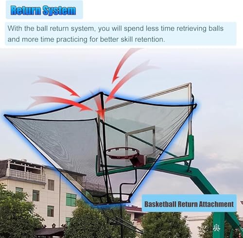 Basketball Practice Network Height-Adjustable Metal Basketball Rebounder for Basketball Shooting Drills Floor Standing, with Wheels Basketball Rebound Attachment for Indoor and Outdoor Use