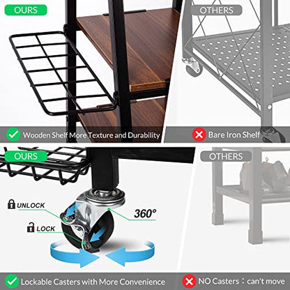 Sttoraboks Golf Bags Storage Garage Organizer, Golf Bag Rack Fits 2/3 Golf Bags and Golf Equipment Accessories, Golf Club Storage Stand with Wooden Shelf and Lockable Wheels for Garage Indoor Basement - style: 2pcs Bag Stand