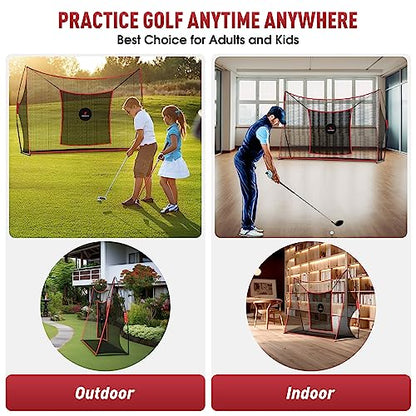 Golf Practice Net - Heavy Duty Driving Range Net with High Impact Chipping Target, Include Carry Bag and Golf Balls for Indoor Outdoor - style: 10' x 7' Net (Black)
