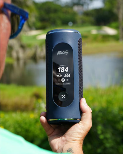 Blue Tees Golf Player+ AI-Powered GPS Speaker - Touchscreen Display, 10+ Hour Battery, 40,000+ Courses, Visual & Audible Distances, Hazard Detection, IPX7 Waterproof (Black) - color: Black