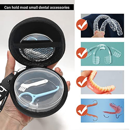 Orthodontic Retainer Organizer Bag Aligner Case Travel Pack Mouth Guard Box (Black Regular)