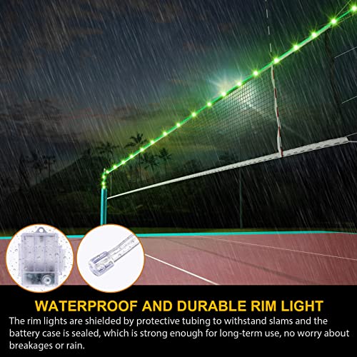 LED Badminton Net Light, 17Ft Remote Control LED Rim Light, 16 Color Change by Yourself, Waterproof, A Good Addition for Playing Junior Tennis, Kids Volleyball, Soccer, and Backyard Games