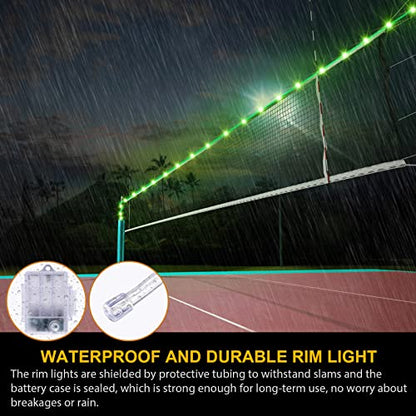 LED Badminton Net Light, 17Ft Remote Control LED Rim Light, 16 Color Change by Yourself, Waterproof, A Good Addition for Playing Junior Tennis, Kids Volleyball, Soccer, and Backyard Games