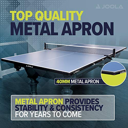 JOOLA Ping Pong Conversion Top with Net Set for Billiard and Pool Tables - Regulation Top Converts Billiards into Ping Pong Table - Includes Foam Padding for Protection - Steel Frame Option - color: Metal Apron