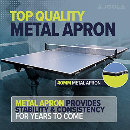 JOOLA Ping Pong Conversion Top with Net Set for Billiard and Pool Tables - Regulation Top Converts Billiards into Ping Pong Table - Includes Foam Padding for Protection - Steel Frame Option - color: Metal Apron
