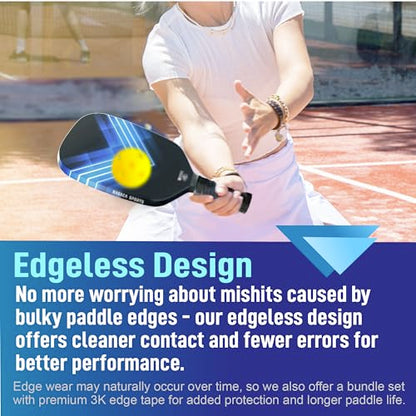 Pickleball Paddles, USAPA Carbon Fiber Pickleball Paddle with Pickle Ball Paddle Cover, Pickle Ball Raquette Pickle Ball Racket Edgeless Style