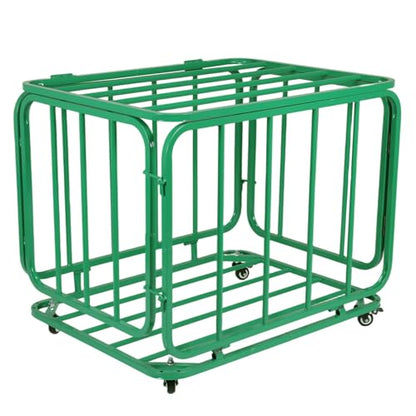 Rolling Sports Ball Storage Cart with Wheels & Lid Portable Foldable Sports Basket for Gyms Schools Clubs Indoor and Outdoor