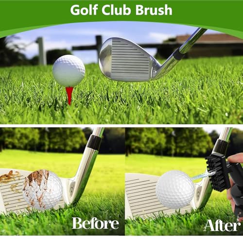 7Pcs Golf Accessories Kit, Include Golf Club Cleaner Towel Ball Bag Divot Tool Score Counter Range Chart Card Tee Elevator