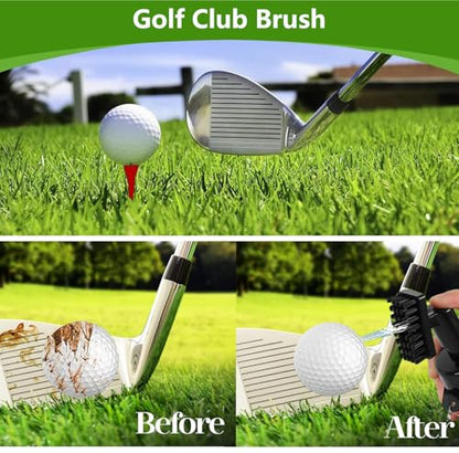 7Pcs Golf Accessories Kit, Include Golf Club Cleaner Towel Ball Bag Divot Tool Score Counter Range Chart Card Tee Elevator