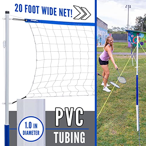 Franklin Sports Badminton Set - Portable Badminton Set - Adult and Kids Badminton Net - Perfect Backyard/Lawn Game - Includes 4 Badminton Racquets - Recreational - style: Recreational
