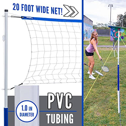 Franklin Sports Badminton Set - Portable Badminton Set - Adult and Kids Badminton Net - Perfect Backyard/Lawn Game - Includes 4 Badminton Racquets - Recreational - style: Recreational