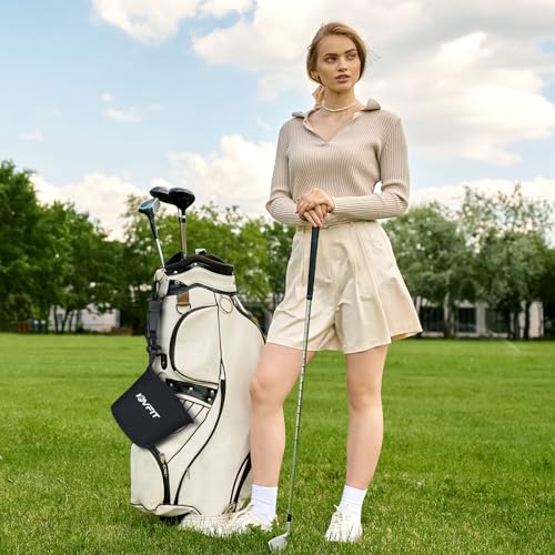 Golf Club and Golf Ball Cleaning Bag,Golf Ball Cleaner,Golf Club Cleaner,Cleans Club Grooves, Golf Bag Accessories,Machine Washable, Golfer Gifts for Men,Detachable Clip - color: black