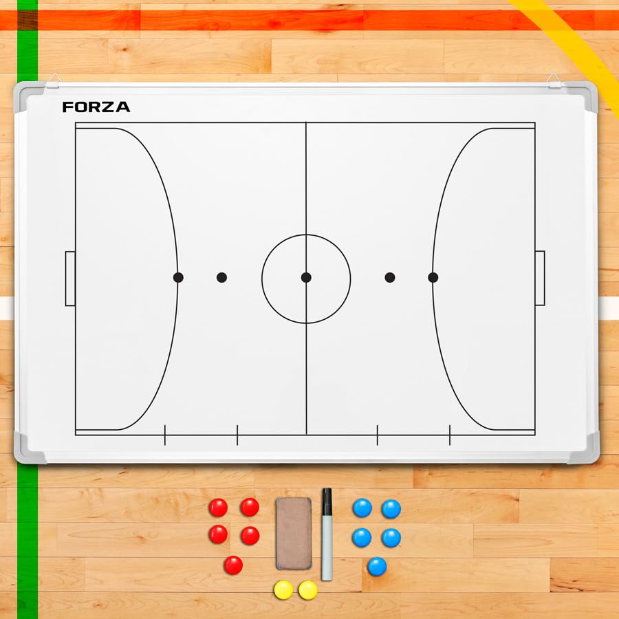 FORZA 35in x 24in Double-Sided Sports Coaching Whiteboard | 13 Sport Options - Dry Erase Board Equipped with Magnetic Markers, Pen & Eraser (Futsal, with Carry Bag) - size: With Carry Bag, style: Futsal