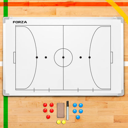 FORZA 35in x 24in Double-Sided Sports Coaching Whiteboard | 13 Sport Options - Dry Erase Board Equipped with Magnetic Markers, Pen & Eraser (Futsal, with Carry Bag) - size: With Carry Bag, style: Futsal