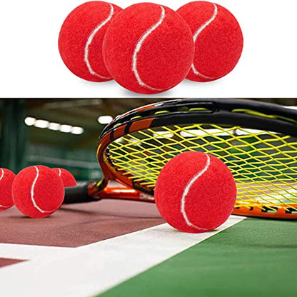 URBEST Tennis Ball 12 Packs Training Tennis Balls Practice Balls for Novice Player, Pet Dog Playing Balls with Mesh Carry Bag - color: Red