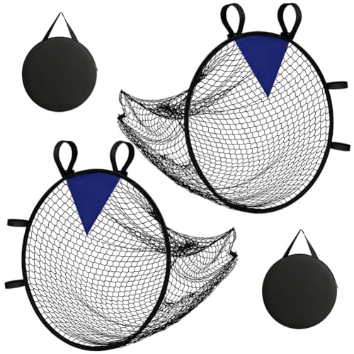 2PCS Top Bins Soccer Goal Target with Carry Storage Bag for Passing Volley Shooting Accuracy Practice Soccer Training Easy to Attach Detach Football Target Net Practice Equipment Trainer Gift