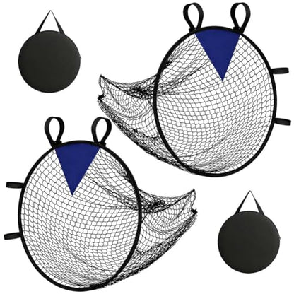 2PCS Top Bins Soccer Goal Target with Carry Storage Bag for Passing Volley Shooting Accuracy Practice Soccer Training Easy to Attach Detach Football Target Net Practice Equipment Trainer Gift