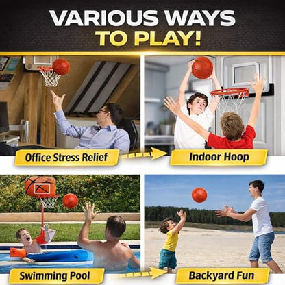 4 Pack Mini Basketballs for Mini Hoops, 6 Inch Inflatable PVC Basketball Balls with Pump & Needle, Rubber-Like Textured Grip, Indoor Outdoor Replacement Balls for Door, Pop-A-Shot & Trampoline Hoops
