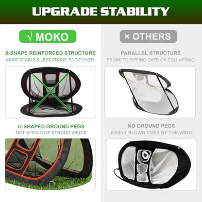 MoKo Pop Up Golf Chipping Net, Double-Sided Chipping Net for Chipping Accuracy Training with Sturdy Structure, Professional Golf Practice Net for Indoor and Outdoor Training