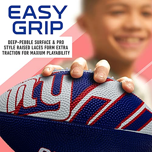 Franklin Sports NFL Team Footballs - Rubber Youth Mini Balls for All Teams - Kids 8.5" Football + Air Pump Sets - Official NFL Licensed - style: New York Giants