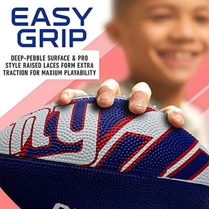 Franklin Sports NFL Team Footballs - Rubber Youth Mini Balls for All Teams - Kids 8.5" Football + Air Pump Sets - Official NFL Licensed - style: New York Giants