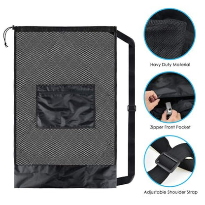 BROTOU Extra Large Mesh Ball Bag, Drawstring Socce Bag for Coach, Use for Basketball, Volleyball, Baseball, Mesh Equipmenbag with Adjustable and Portable Strap - size: 30" x 40"