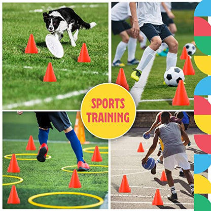 Dazzling Toys Mini Traffic Cones - 7" mini Cones, Sports Safety Cones for Soccer Cones and Basketball Practice Equipment - Mini Orange Cones for Soccer Practice and Small Driving Practice Cones.