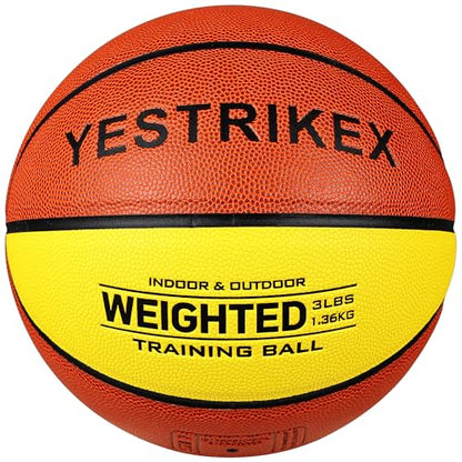 Basketball Weighted 1.3kg Auxiliary Heavy Basketball 3lbs Size 7 for Indoor and Outdoor Training, Training Heavy Ball for Improving Dribbling and Ball Control