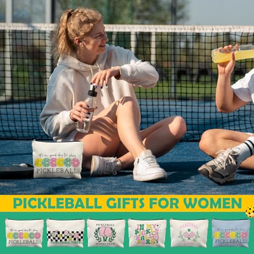 Pickleball Gifts for Women, Pickleball Makeup Bag Cosmetic Pouch, Pickleball Accessories Women - color: Colorful Pickleball