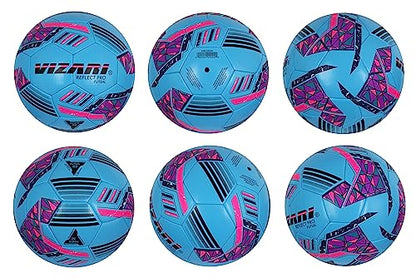 Vizari Reflect Pro Soccer Ball Size | Hand-Stitched Shiny TPU Cover | Perfect Youth Soccer Ball for Boys and Girls | Durable Futsal Football for Indoor and Outdoor Play (Pack of 1, 6 & 12)