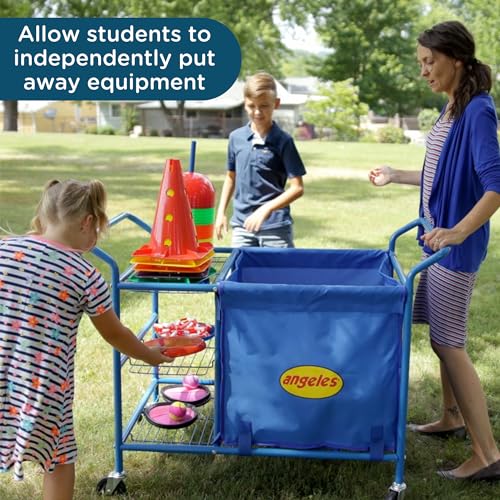 Children’s Factory Rolling Ball Cart, Gym Sports Equipment Storage, Rolling Utility Cart